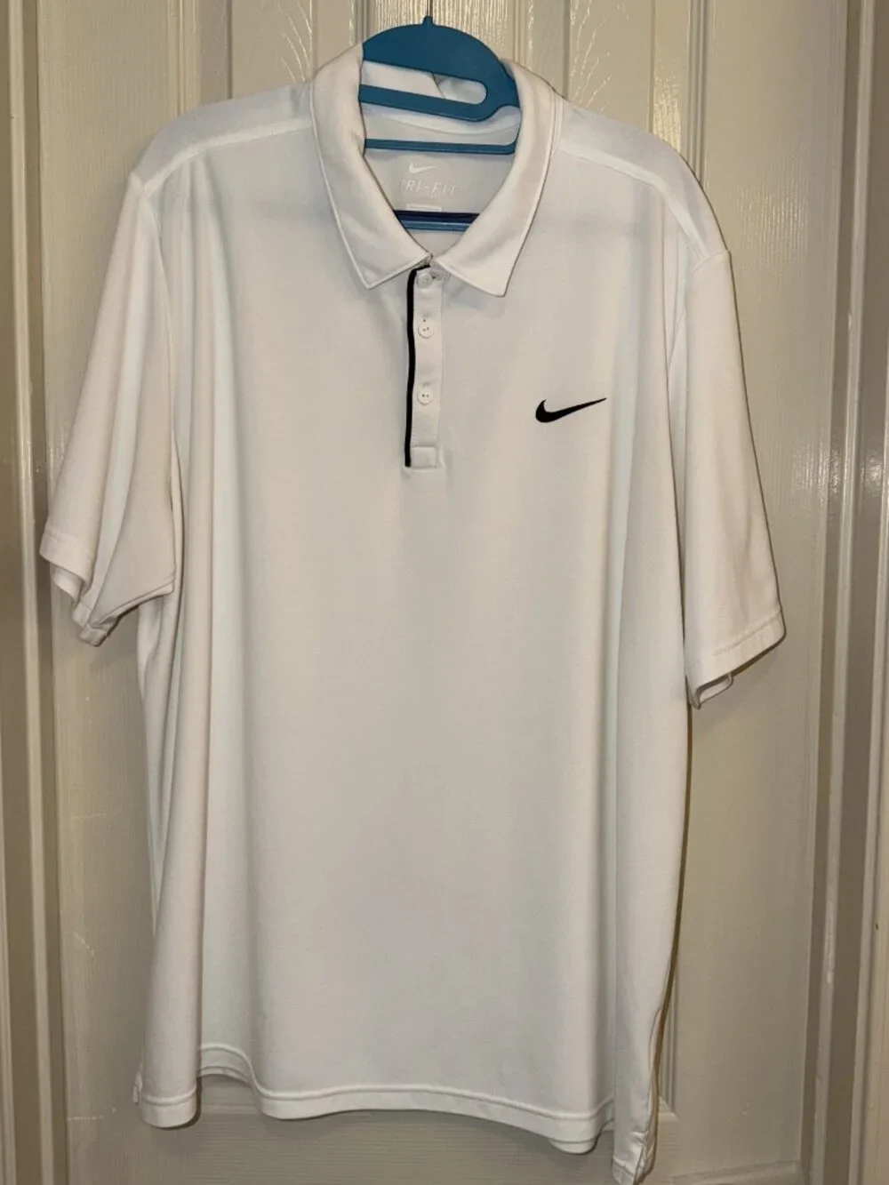 Nike Dri-FIT Polo Shirt White Short Sleeve Golf Shirt Size XXL